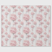 Coquette Pink Floral Geschenkpapier (Flach)