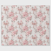 Coquette Pink Floral Geschenkpapier (Flach)