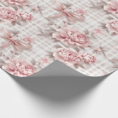 Coquette Pink Floral Geschenkpapier (Ecke)