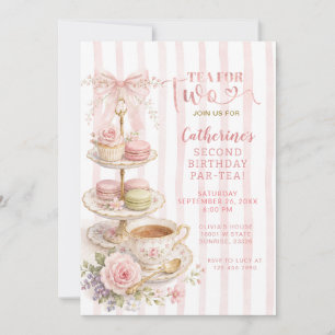 Coquette Pink Französische Teeparty-Geburtstagsfei Einladung