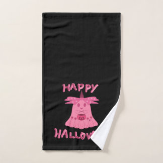 Coquette Pink Ghost Frohes Halloween Digitale Kuns Handtuch