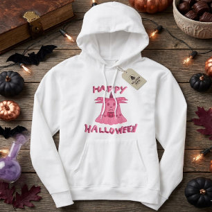 Coquette Pink Ghost Frohes Halloween Digitale Kuns Hoodie