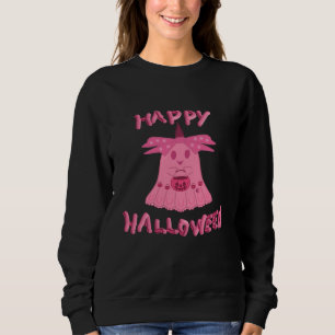 Coquette Pink Ghost Frohes Halloween Digitale Kuns Sweatshirt