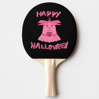 Coquette Pink Ghost Frohes Halloween Digitale Kuns Tischtennis Schläger