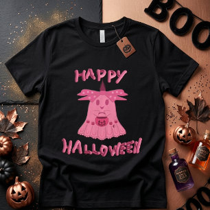 Coquette Pink Ghost Frohes Halloween Digitale Kuns Tri-Blend Shirt
