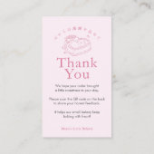 Coquette Pink Heart Cake Bewerte uns QR Code Visitenkarte (Rückseite)