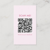 Coquette Pink Heart Cake Bewerte uns QR Code Visitenkarte (Vorderseite)