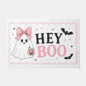 Coquette Pink Hey Boo Geist Halloween Fußmatte (Vorderseite)