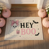 Coquette Pink Hey Boo Geist Halloween Fußmatte