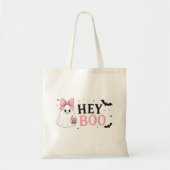 Coquette Pink Hey Boo Geist Halloween Tragetasche (Vorne)