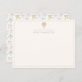 Coquette Pink Hot Air Balloon Nursery Note Card Einladung (Vorne/Hinten)