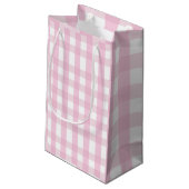 Coquette Pink Kariert Kleine Geschenktüte (Rückseite Schrägansicht)