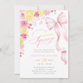 Coquette Pink Lemon Bridal Dusche Einladung (Vorderseite)