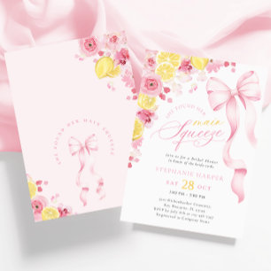 Coquette Pink Lemon Bridal Dusche Einladung