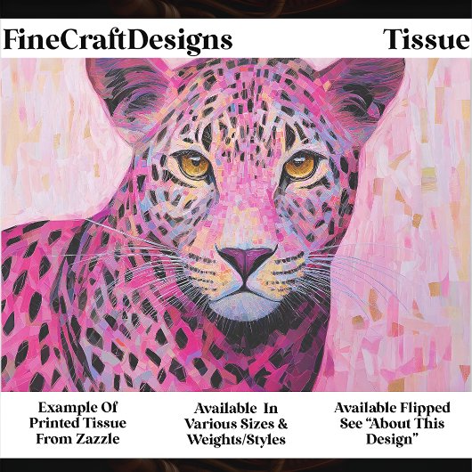  Coquette Pink Leopard Mosaic Style EN4L Decoupage Seidenpapier