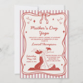 Coquette Pink Mother's Day Yoga Party Einladung (Vorderseite)
