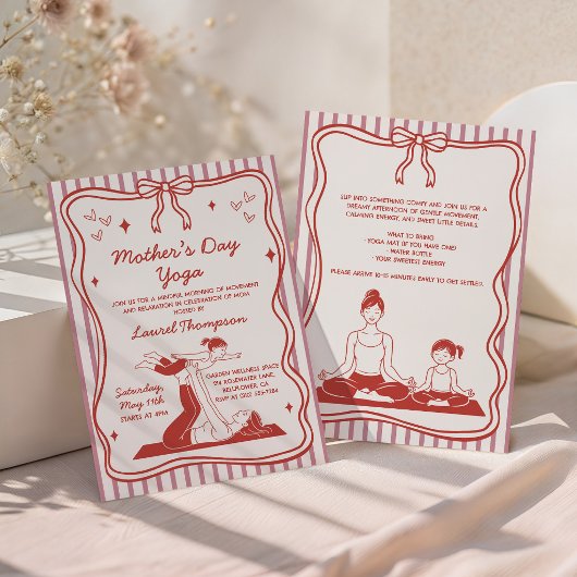 Coquette Pink Mother's Day Yoga Party Einladung