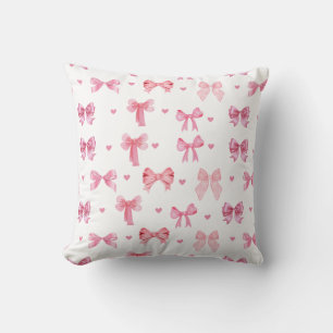 Coquette Pink Muster Niedlich Girl Ribbon Kissen
