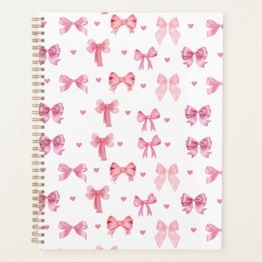 Coquette Pink Muster Niedlich Girl Ribbon Planer (Vorderseite)