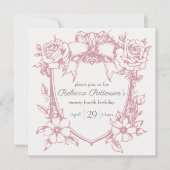 Coquette Pink Niedliche weibliche Rahmen Party Einladung (Vorderseite)