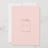 Coquette Pink Paper Ribbon Wedding Einladung (Rückseite)