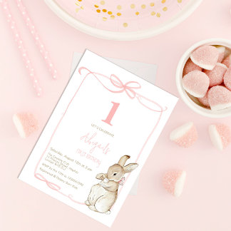 Coquette Pink Peter das Kaninchen Mädchen 1. Gebur Einladung