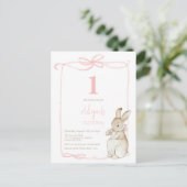 Coquette Pink Peter das Kaninchen Mädchen 1. Gebur Postkarte (Stehend Vorderseite)