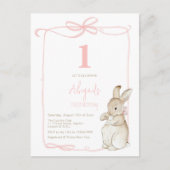 Coquette Pink Peter das Kaninchen Mädchen 1. Gebur Postkarte (Vorderseite)