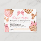 Coquette Pink Pumpkin Bow Baby Diaper Raffel Begleitkarte (Vorderseite)