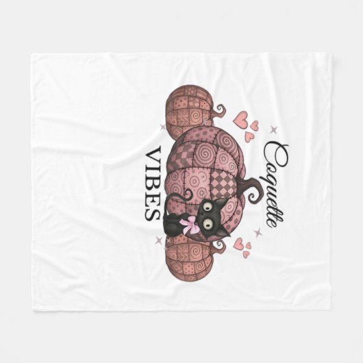 Coquette Pink Pumpkin Cat Classic T - Shirt Fleecedecke (Vorderseite (Horizontal))