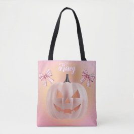 Coquette Pink Pumpkin mit Bows Custom Tasche