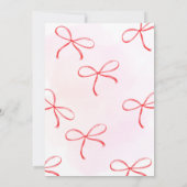 Coquette Pink Ribbon Baby Dusche Einladung (Rückseite)