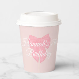 Coquette Pink Ribbon Bow Pappbecher