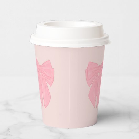 Coquette Pink Ribbon Bow Pappbecher (Rechts)