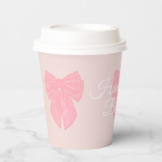 Coquette Pink Ribbon Bow Pappbecher (Vorderseite)