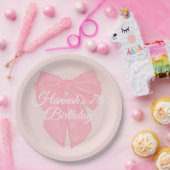 Coquette Pink Ribbon Bow Pappteller (Party)