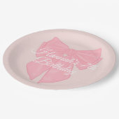 Coquette Pink Ribbon Bow Pappteller (Schrägansicht)