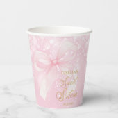 Coquette Pink Ribbon Bows Sweet 16 16 Pappbecher (Rückseite)