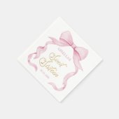 Coquette Pink Ribbon Bows Sweet 16 16 Serviette (Ecke)