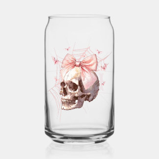 Coquette Pink Skull Personalisiertes Glas kann
