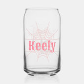 Coquette Pink Skull Personalisiertes Glas kann (Rückseite)