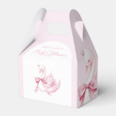 Coquette Pink Swan Baby Dusche Geschenkschachtel (Vorderseite)