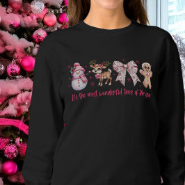 Coquette Pink Weihnachtssymbole Sweatshirt