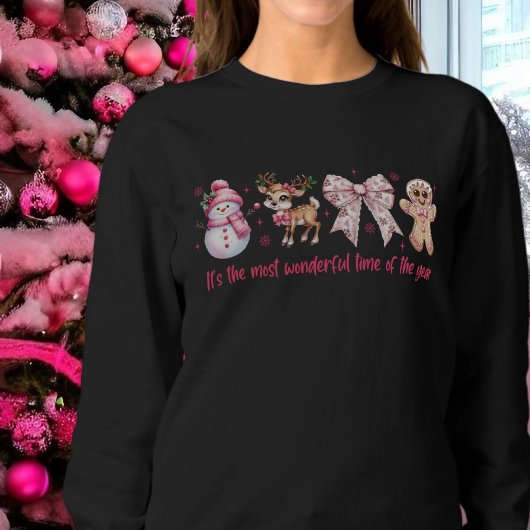 Coquette Pink Weihnachtssymbole Sweatshirt
