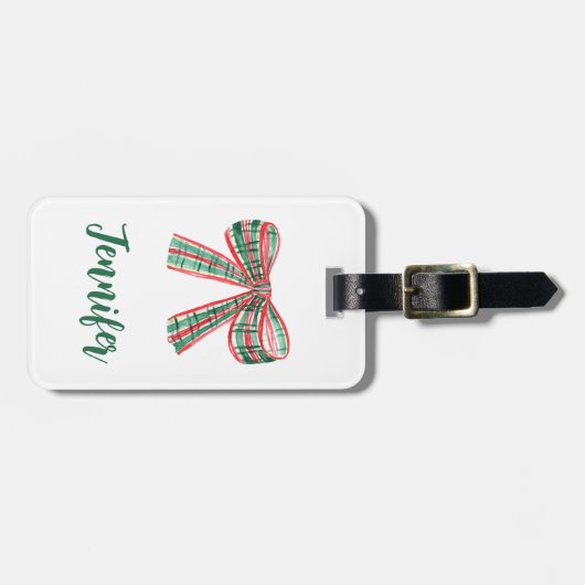 coquette plaid luggage tag gepäckanhänger (Vorderseite horizontal)