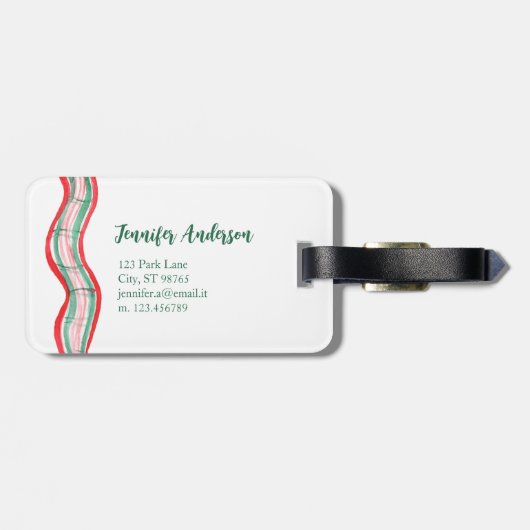 coquette plaid luggage tag gepäckanhänger (Rückseite horizontal)