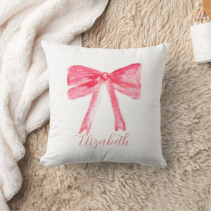 Coquette Preppy Pink Bow Baby Girl Kinder Kissen