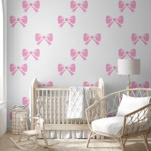Coquette Preppy Pink Bow Baby Girl Kinder Tapete