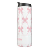 Coquette Preppy Pink Bow Thermal Tumbler Thermosbecher (Nach rechts gedreht)
