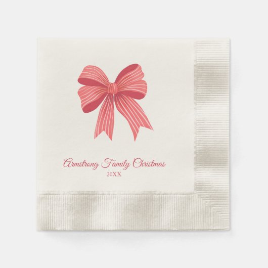 Coquette Preppy Red Bow Weihnachts-Party Napkins Serviette (Vorderseite)
